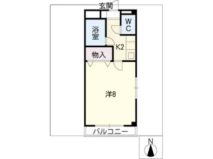 セジュール若宮(1K/1階)の間取り写真