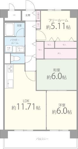 メゾンポレール(3LDK/1階)の間取り写真
