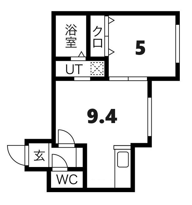 STELLA FISSA SHINSAPPOROステラフィッサ新札幌(1LDK/3階)の間取り写真