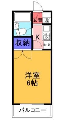 ヴェールヴィル(1K/3階)の間取り写真