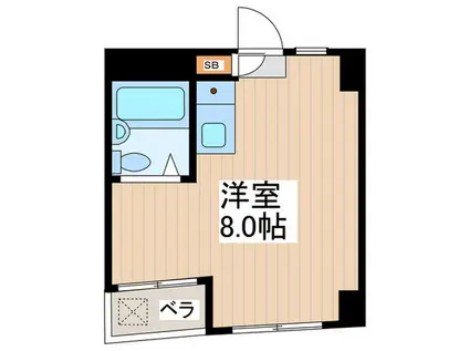 アパートメント石原(ワンルーム/4階)の間取り写真