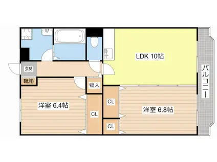 桜ユーミーマンション(2LDK/2階)の間取り写真
