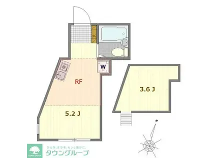 コンフォールS(ワンルーム/1階)の間取り写真
