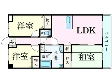 夢ガーデン(3LDK/5階)の間取り写真