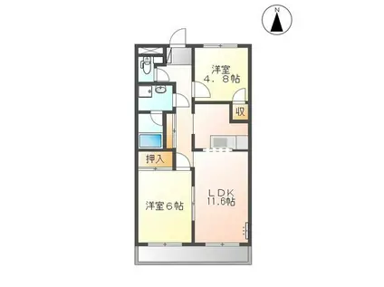 ベルエアー(2LDK/2階)の間取り写真