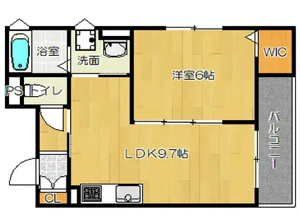 ピレーネ明和(1LDK/3階)の間取り写真