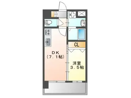 アンフィニXVIIマローネ(1DK/6階)の間取り写真