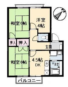 フレグランス邑久郷(3DK/2階)の間取り写真