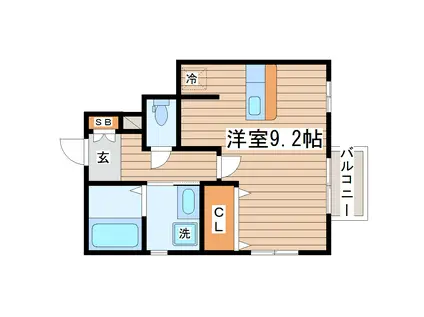 ラルーチェ・N(ワンルーム/1階)の間取り写真