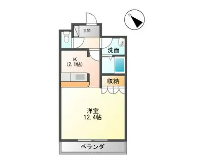 ロイヤルフォート新井田(1K/2階)の間取り写真