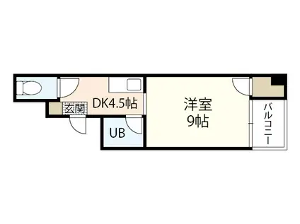 柏原ビル(1DK/4階)の間取り写真