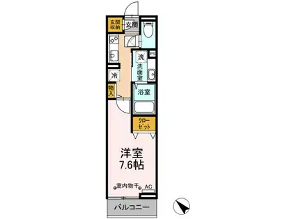 グレーヌメゾン(1K/1階)の間取り写真