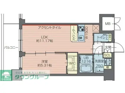 プレジオ川口ASIAN(1LDK/3階)の間取り写真
