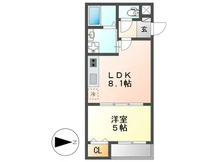 アーバンコート(1LDK/3階)の間取り写真