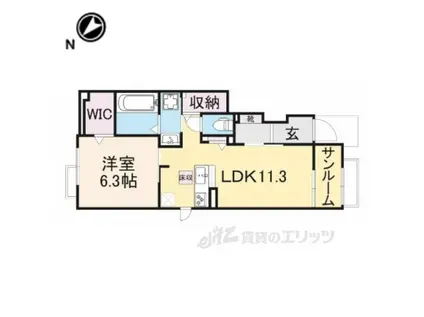 メゾン・シャトンⅡ(1LDK/1階)の間取り写真