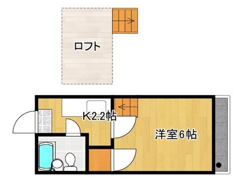 ハイムオーキッド(1K/2階)の間取り写真