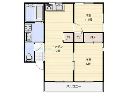 リブライフ大原(2LDK/1階)の間取り写真