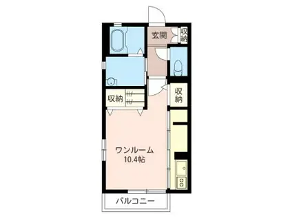 オードリー(ワンルーム/2階)の間取り写真