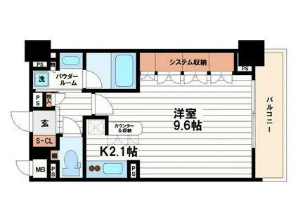 リーガル北心斎橋II(1K/2階)の間取り写真