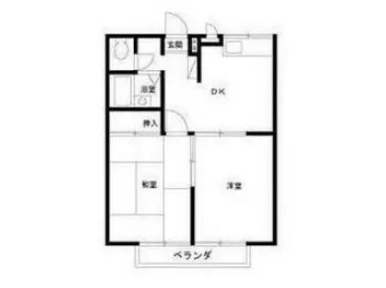 エステートピア遊(2DK/2階)の間取り写真