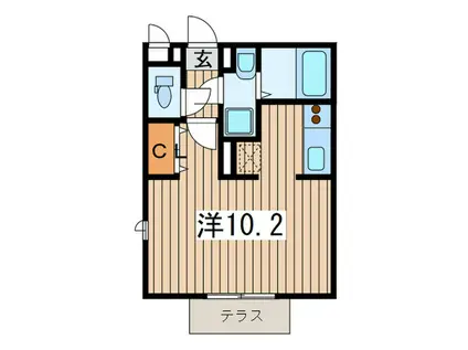 フローラルコート(ワンルーム/1階)の間取り写真