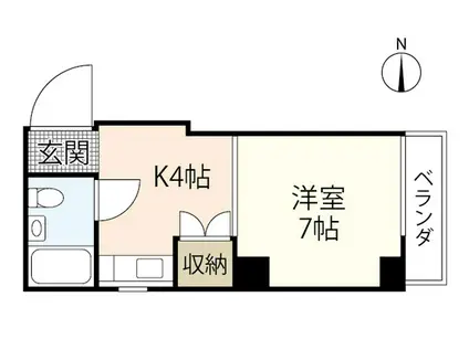 アビリオ東白島(1K/4階)の間取り写真
