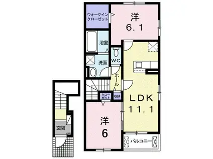 フラン ブリーズ III(2LDK/2階)の間取り写真