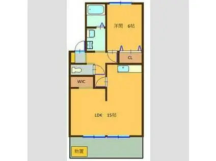 エルミタージュKUBOTA(1LDK/1階)の間取り写真