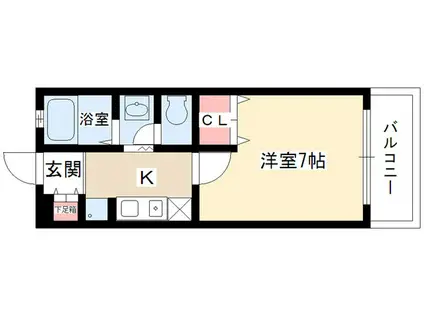 プリマベーラ(1K/4階)の間取り写真