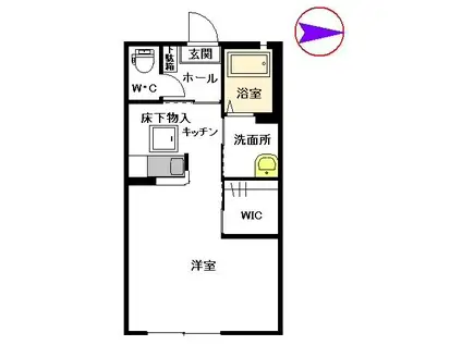 T・SファミールIII(ワンルーム/1階)の間取り写真