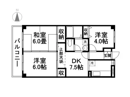 メゾンド佐久間II(3DK/5階)の間取り写真