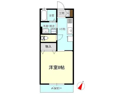 メゾンスピリットC(1K/1階)の間取り写真