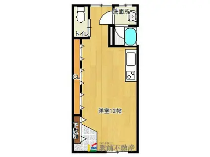 コーポ脇II(ワンルーム/1階)の間取り写真