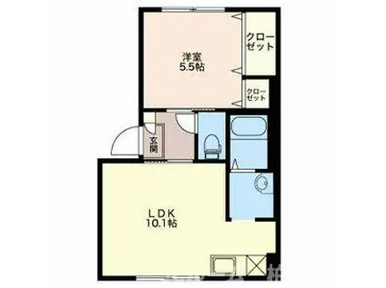 オンディーヌ(1LDK/2階)の間取り写真