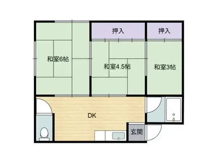 パシフィックメゾン伯方町(3DK/2階)の間取り写真