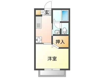 ジェスメゾンA(1K/1階)の間取り写真