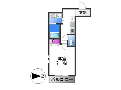 フジパレス弥刀駅北I番館(1K/2階)の間取り写真