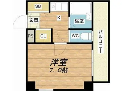 舟橋青山ビル(1K/6階)の間取り写真
