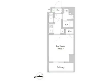 パストラル田端(1K/3階)の間取り写真