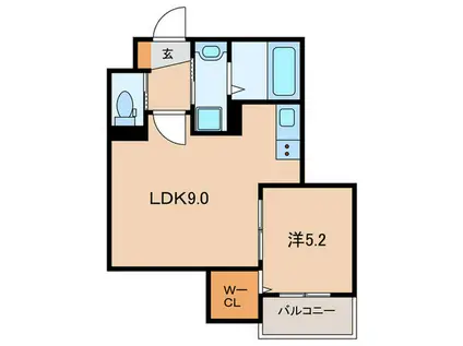 砂津アパート(1LDK/3階)の間取り写真