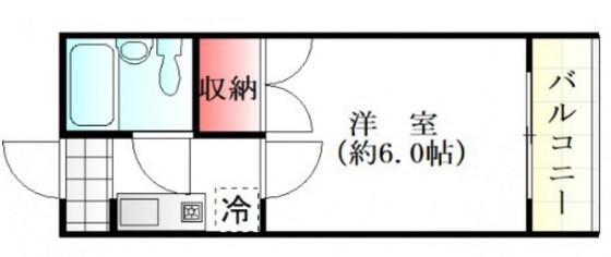 アルティメイトBUILDING.仁保(1K/3階)の間取り写真