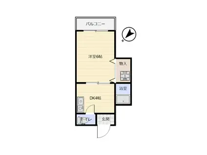 フォーラム和白(1K/1階)の間取り写真