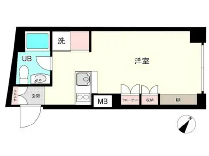 モデリアブリュット表参道(ワンルーム/2階)の間取り写真