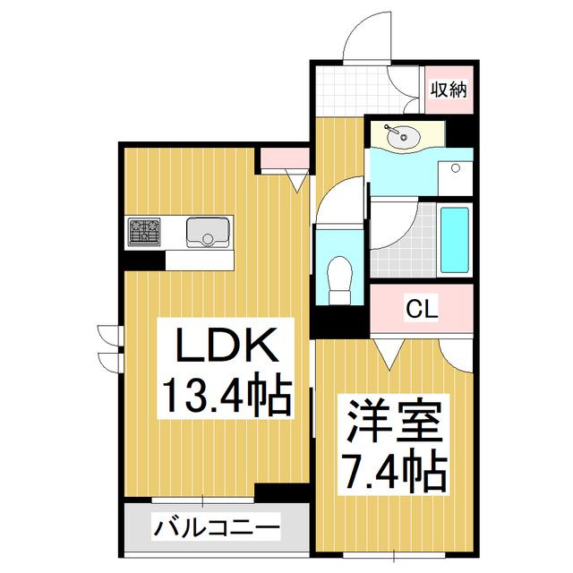 シャーメゾン開智(1LDK/1階)の間取り写真