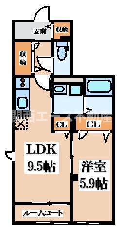アドバンスグナーデ(1LDK/1階)の間取り写真