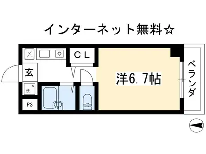 ゴールドクレスト(1K/3階)の間取り写真