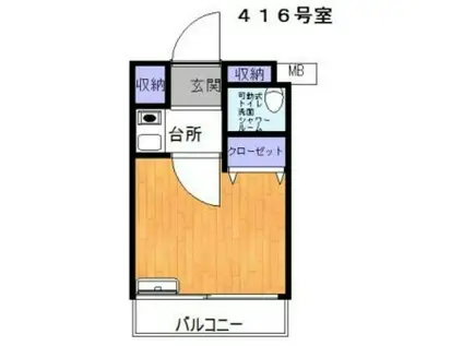ライオンズステーションプラザ大島(1K/4階)の間取り写真