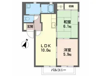 レジデンス21 C(2LDK/2階)の間取り写真