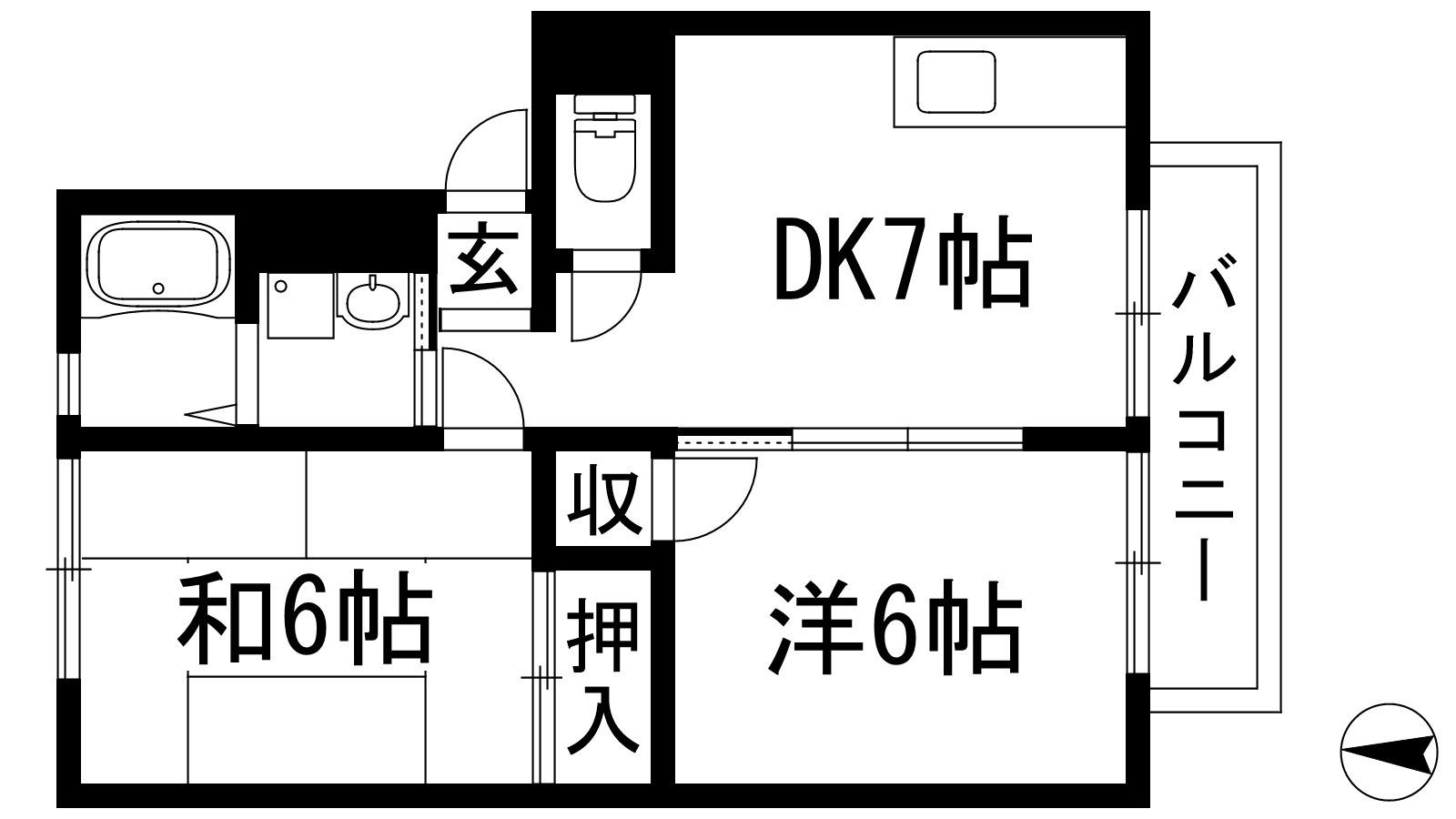 コートビレジ2(2DK/2階)の間取り写真