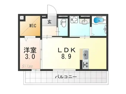 セジュール龍宮(1LDK/1階)の間取り写真